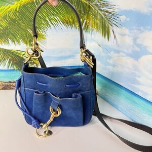 See by Chloé Mini Blue Suede Leather Crossbody Bag